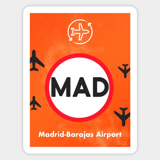 MAD MADRID Airport code Sticker by Woohoo